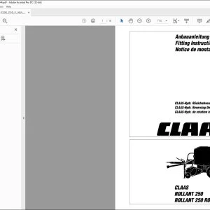CLAAS ROLLANT250 ROLLANT 250 ROTO CUT CLAAS-Hydr. Reversing Device Fitting instructions Manual_DE_EN_FR - PDF DOWNLOAD