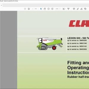 CLAAS Rubber half-track LEXION 600 - 560 Terra-Trac Fitting and Operating Instructions Manual - PDF DOWNLOAD