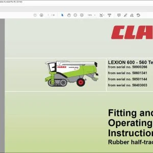 CLAAS Rubber half-track LEXION 600 - 560 Terra-Trac Fitting and Operating Instructions Manual - PDF DOWNLOAD