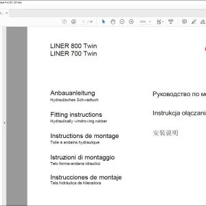 CLAAS Swathers Liner 800 TWIN LINER 700 Hydraulically windrowing rubber Fitting Instructions Manual_DE_EN_FR_IT_ES_RU