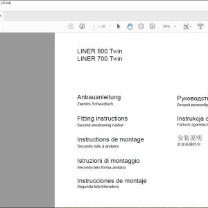 CLAAS Swathers Liner 800 TWIN LINER 700 Twin Second windrowing rubber Fitting Instructions Manual_DE_EN_FR_IT_ES_RU