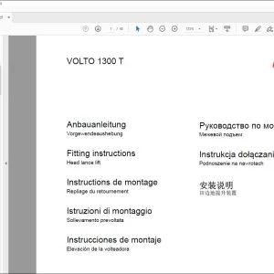 CLAAS Tedders VOLTO 1300 T Head lance lift Fitting Instructions Manual_DE_EN_FR_IT_ES_RU_PL_ZH - PDF DOWNLOAD