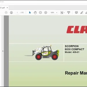 CLAAS TeleHandlers SCORPION 6030 Model: 408-01 COMPACT Manual - PDF DOWNLOAD