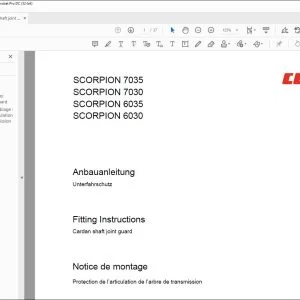 CLAAS Telehandler SCORPION 7035 7030 6035 6030 Cardan shaft joint guard Fitting Instructions Manual_DE_EN_FR - PDF DOWNLOAD