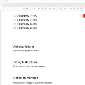 CLAAS Telehandler SCORPION 7035 7030 6035 6030 Rinse instructions for hydraulic system Fitting Instructions Manual_DE_EN_FR_IT_ES_RU - PDF DOWNLOAD