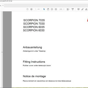 CLAAS Telehandler SCORPION 7035 7030 6035 6030 Rubber cover under telescopic boom Fitting Instructions Manual_DE_EN_FR_IT_ES_RU - PDF