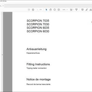 CLAAS Telehandler SCORPION 7035 7030 6035 6030 Tipping trailer connection Fitting Instructions Manual_DE_EN_FR_IT_ES_RU