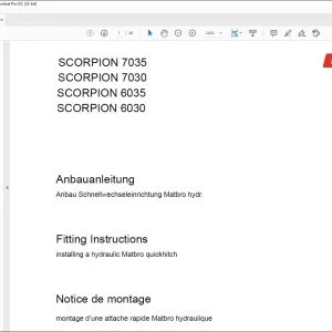 CLAAS Telehandler SCORPION 7035 7030 6035 6030 installing a hydraulic JCB quickhitch Fitting Instructions Manual_DE_EN_FR - PDF