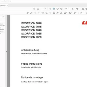 CLAAS Telehandler SCORPION 9040 7045 7040 7035 7030 Installing the quickhitch pin Fitting Instructions Manual_DE_EN_FR - PDF DOWNLOAD