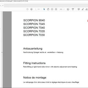CLAAS Telehandler SCORPION 9040 7045 7040 7035 7030 Retrofitting a right-hand side mirror with electric adjusment and heating Fitting Instructions Manual_DE_EN_FR_IT_ES_RU -  PDF DOWNLOAD