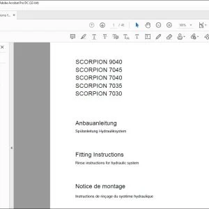 CLAAS Telehandler SCORPION 9040 7045 7040 7035 7030 Rinse instructions for hydraulic system Fitting Instructions Manual_DE_EN_FR