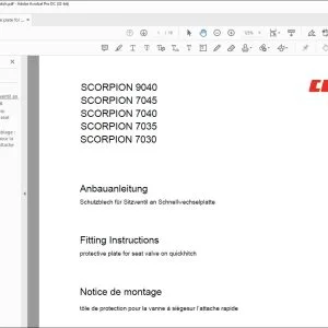 CLAAS Telehandler SCORPION 9040 7045 7040 7035 7030 protective plate for seat valve on quickhitch Fitting Instructions Manual_DE_EN_FR - PDF DOWNLOAD