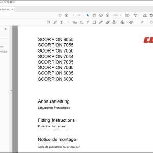 CLAAS Telehandler SCORPION 9055 7055 7050 7044 7035 7030 6035 6030 Protective front screen Fitting Instructions Manual_DE_EN_FR - PDF DOWNLOAD