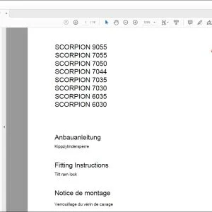 CLAAS Telehandler SCORPION 9055 7055 7050 7044 7035 7030 6035 6030 Tilt ram lock Fitting Instructions Manual_DE_EN_FR_IT_ES_RU