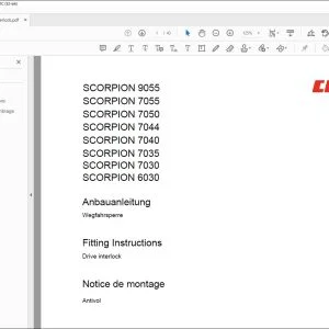 CLAAS Telehandler SCORPION 9055 7055 7050 7044 7040 7035 7030 6030 Drive interlock Fitting Instructions Manual_DE_EN_FR