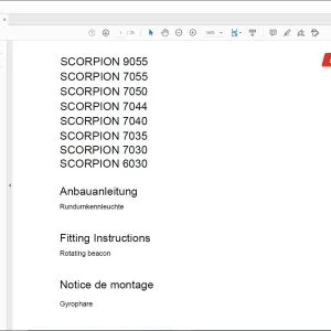 CLAAS Telehandler SCORPION 9055 7055 7050 7044 7040 7035 7030 6030 Rotating beacon Fitting Instructions Manual_DE_EN_FR