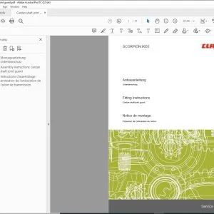 CLAAS Telehandler SCORPION 9055 Cardan shaft joint guard Fitting Instructions Manual_DE_EN_FR - PDF DOWNLOAD