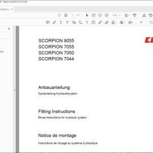 CLAAS Telehandlers SCORPION 9055 7055 7050 7044 Rinse instructions for hydraulic system Fitting Instructions Manual_DE_EN_FR