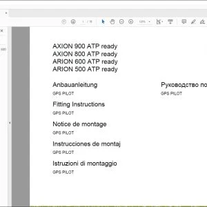 CLAAS Tractor AXION 900 ATP ready 800 ATP ready 600 ATP ready 500 ATP ready GPS PILOT Fitting instructions Manual_DE_EN_FR_IT_ES_NL_DA
