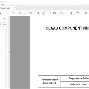 CLAAS Tractor Arion 430-410 CLAAS COMPONENT NUMBER Technical Systems Manual -  PDF DOWNLOAD