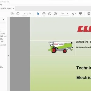 CLaas Combine LEXION 570 - 520 MONTANA Electric Technical Systems Manual - PDF DOWNLOAD