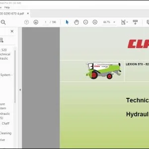 CLaas Combine LEXION 570 - 520 Montana Hydraulic Technical Systems Manual - PDF DOWNLOAD