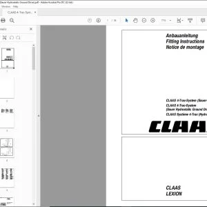 CLaas Combine LEXION CLAAS 4-Trac-System (Sauer Hydrostatic Ground Drive) Fitting lnstructions Manual_DE_EN_FR - PDF DOWNLOAD
