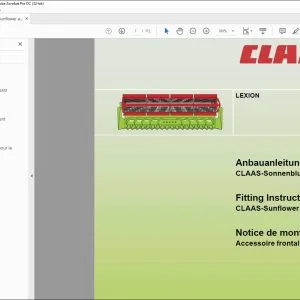 CLaas Combine LEXION CLAAS-Sunflower attachment Fitting lnstructions Manual_DE_EN_FR - PDF DOWNLOAD