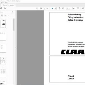 CLaas Combine LEXION Electric Sieve Adjustment System Fitting lnstructions Manual_DE_EN_FR - PDF DOWNLOAD
