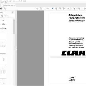 CLaas Combine LEXION Hydraulic-operated cutterbar spring lockouts Fitting lnstructions Manual_DE_EN_FR - PDF DOWNLOAD