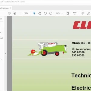 CLaas Combine MEGA 360 - 350 Electric Technical Systems Manual -  PDF DOWNLOAD