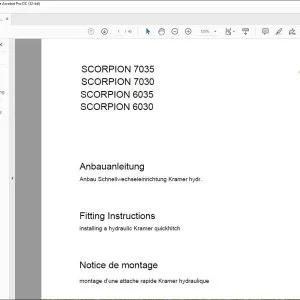 CLaas Telehandlers SCORPION 7035 7030 6035  6030 installing a hydraulic Kramer quickhitch Fitting lnstructions Manual_DE_EN_FR  - PDF DOWNLOAD