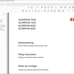 CLaas Telehandlers SCORPION 7035 7030 6035  6030 installing a mechanical Kramer quickhitch Fitting lnstructions Manual_DE_EN_FR - PDF DOWNLOAD