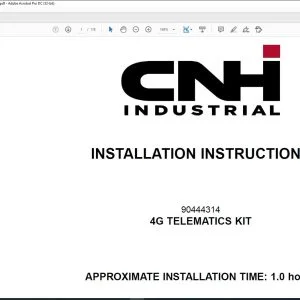 CNH 4G Telematics Kit for Cab version of CX60C E60C Excavator Installation Instructions Manual 90445354 - PDF DOWNLOAD