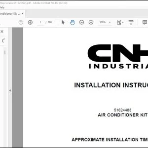 CNH Air Conditioner Kit 621G W130D Wheel Loader Installation Instructions Manual 51625092 - PDF DOWNLOAD
