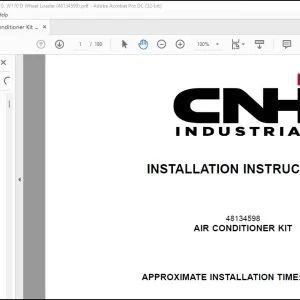 CNH Air Conditioner Kit 721G 821G 921G W170 D Wheel Loader Installation Instructions Manual 48134599 - PDF DOWNLOAD