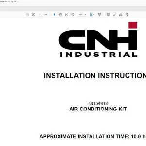 CNH Air conditioning kit CX37C E37C Excavator Installation Instructions Manual 90364516 - DOWNLOAD