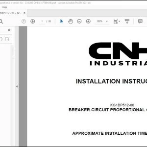 CNH Breaker Circuit Proportional Control Kit CX300D Installation Instructions Manual 47789439 - PDF DOWNLOAD