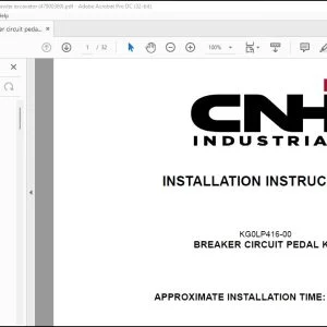 CNH Breaker circuit pedal kit CX160D Crawler excavator Installation Instructions Manual 47900369 - PDF DOWNLOAD