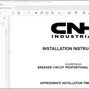 CNH Breaker circuit proportional control kit CX210D Crawler Excavator Installation Instructions Manual 47844466 - PDF DOWNLOAD