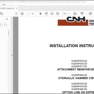 CNH CX130B Crawler Excavators Kit Installation Instructions Manual 84383517 - PDF DOWNLOAD