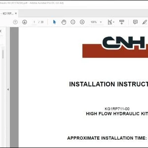 CNH CX235CSR High Flow Hydraulic Kit Installation Instructions Manual 47374234 - PDF DOWNLOAD