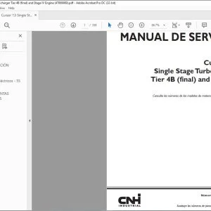 CNH Cursor® 13 Single Stage Turbocharger Tier 4B (final) and Stage IV Motor Manual De Servicio 47869989 - PDF DOWNLOAD