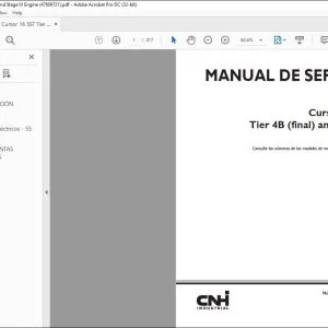 CNH Cursor® 16 SST Tier 4B (final) & Stage IV Motor Manual de Servicio 47609721 - PDF DOWNLOAD