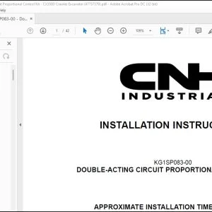 CNH Double-Acting Circuit Proportional Control Kit CX350D Crawler Excavator Installation Instructions Manual 47757379 - PDF DOWNLOAD