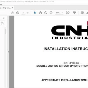 CNH Double-acting circuit (proportional control) CX130D Crawler excavator Installation Instructions Manual 47891689 - PDF DOWNLOAD