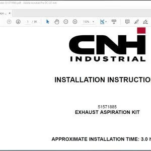 CNH Exhaust Aspiration Kit 521G W110D Wheel Loader Installation Instructions Manual 51571888 - PDF DOWNLOAD