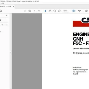 CNH F5C F5A 4 Cilindros Mecánico Tier III Manual de instrucciones para las reparaciones - PDF DOWNLOAD