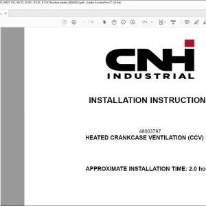 CNH Heated crankcase ventilation (CCV) kit 580ST 590ST 695ST 95C 95CTC B100C B110C B115C Backhoe loader Installation Instructions Manual 48003802 - PDF DOWNLOAD
