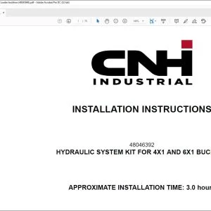 CNH Hydraulic system kit for 4x1 & 6x1 buckets B115B Loader backhoe Installation Instructions Manual 48045848 - PDF DOWNLOAD